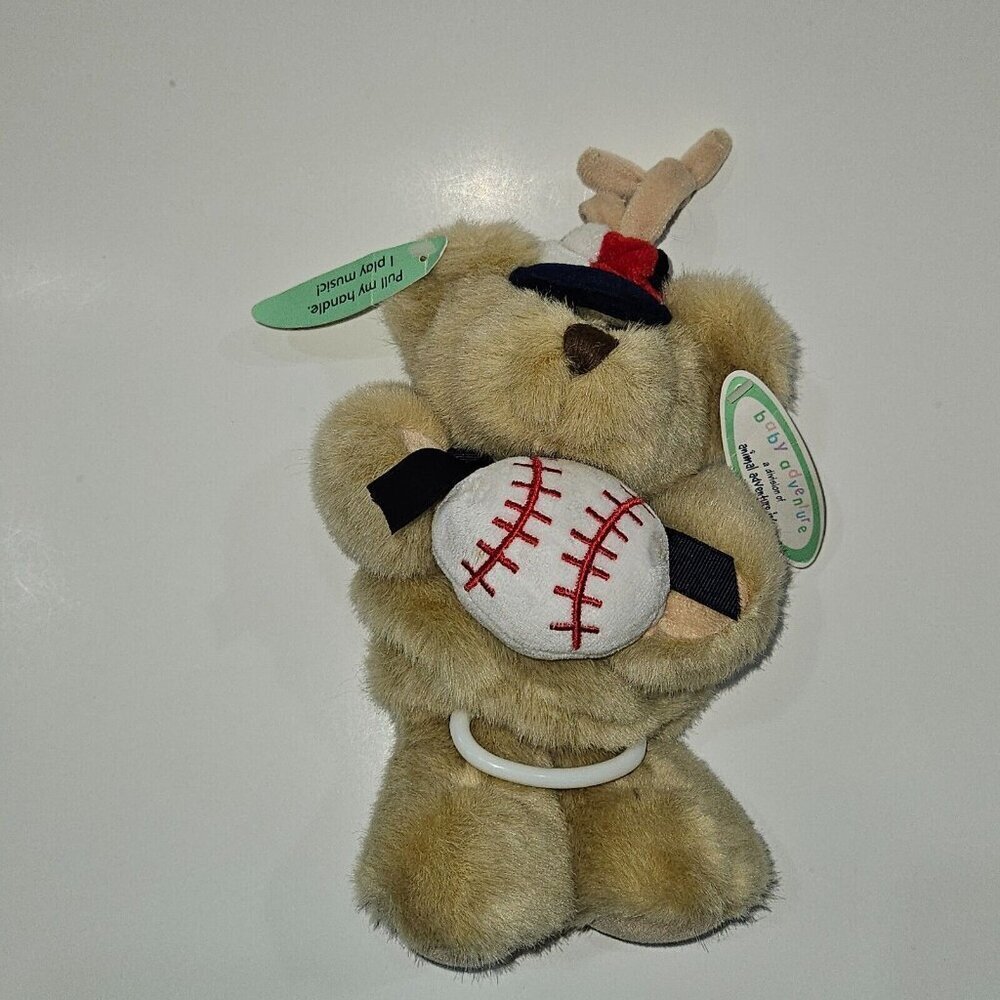 VTG Animal Baby Adventure Teddy Bear Plush Music Take Me Out To Ballgame READ